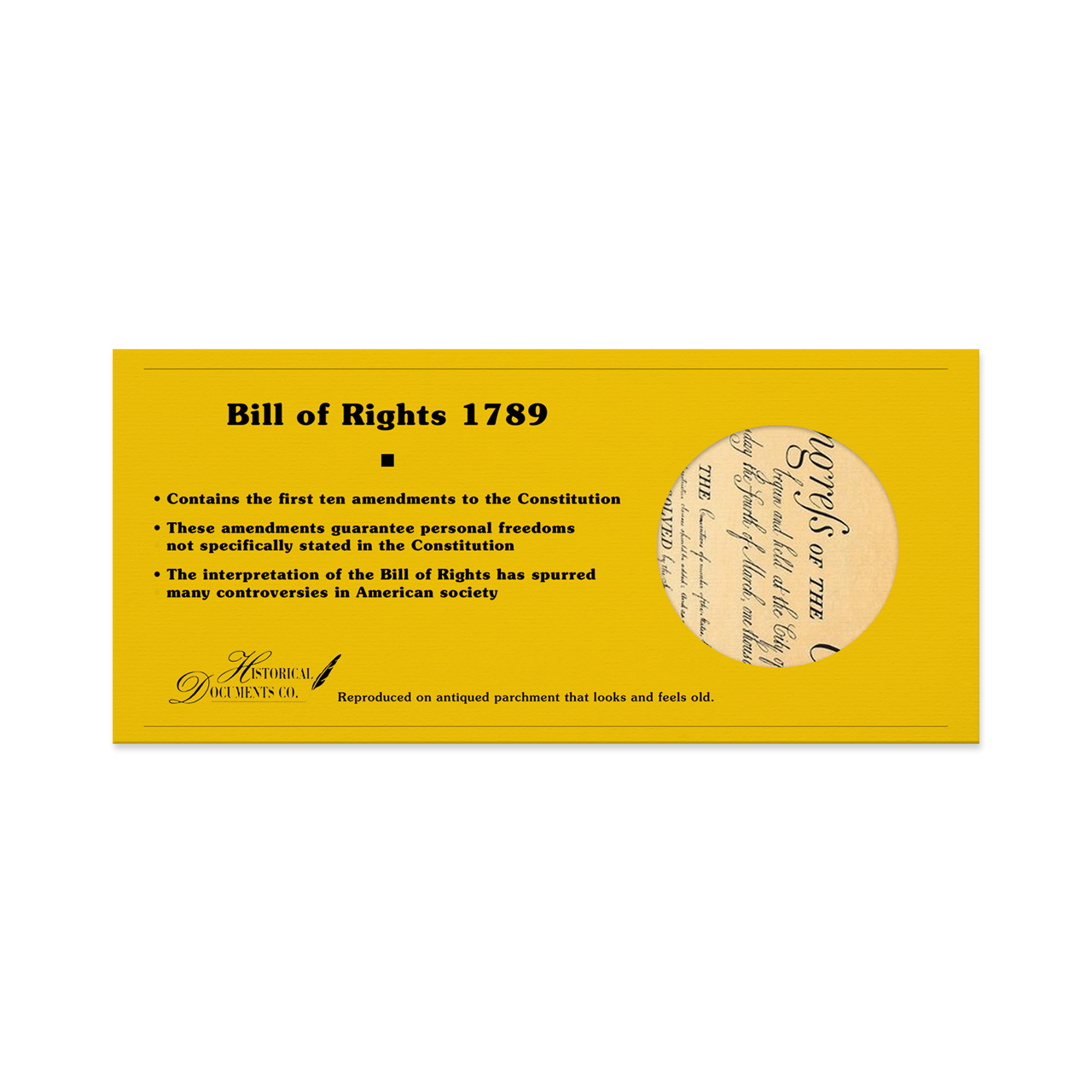 Original Bill Of Rights Document Bill Of Rights (Introductory Level)